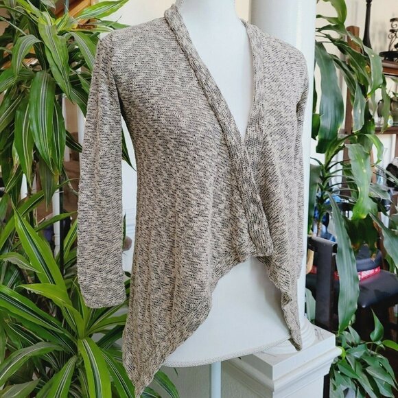 Tucker + Tate Waterfall Cardigan Open Front Nordstrom Oatmeal/Black Sz Sm 7/8 - Picture 1 of 9